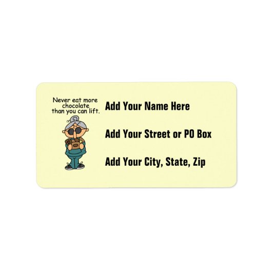 Étiquette Plus d'Humours au chocolat (Devant)