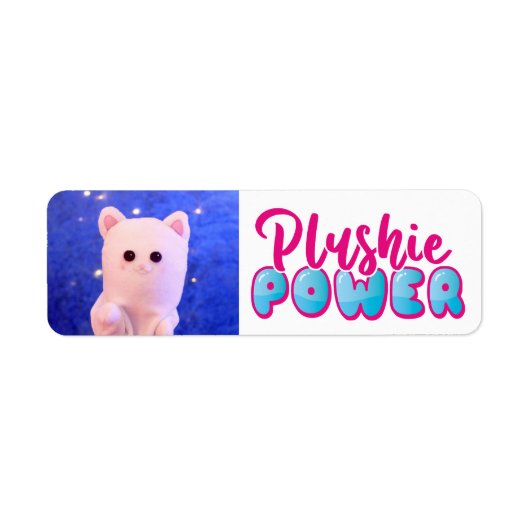 Étiquette Plushiemail personnalisé Cute Plushie Power Plushi (Devant)