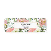 Étiquette Plutôt rose Floral Personnalisé (Devant)