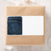 Étiquette Poche Denim Jeans bleu (En situation)