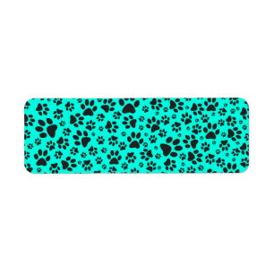Étiquette Poches de chien noir et blanc Pointe Polka sur cya