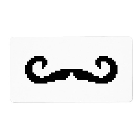 Étiquette Poignée de 8 bits Pixel Moustache (Devant)