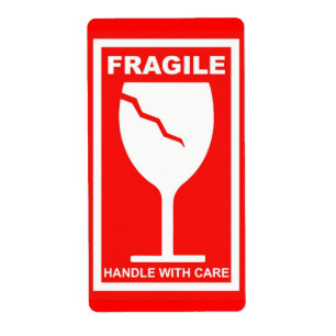 Étiquette Poignée fragile avec soin