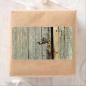 Étiquette Poignée patinée de porte rouillée (En situation)