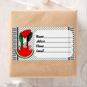 Étiquette Poing de résistance palestinienne sur Watermelon