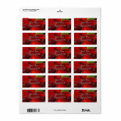 Étiquette Poinsettia Abstraite (Feuille entière)