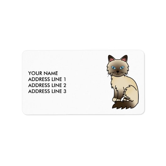 Étiquette Point Chocolat Birman/Ragdoll Chat et texte person (Devant)