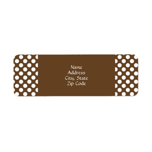 Étiquette Point Polka Brown et blanc (Devant)