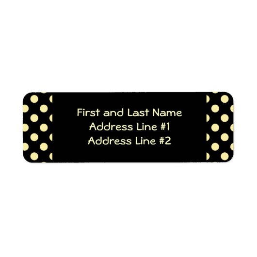 Étiquette Point Polka noir et jaune (Devant)