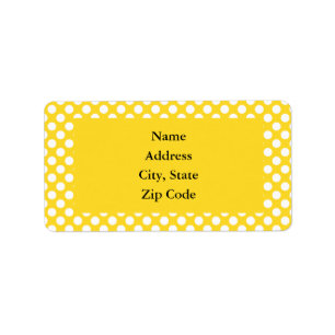 Étiquette Pointe Polka blanche et jaune