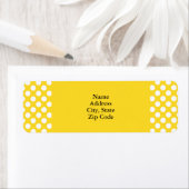 Étiquette Pointe Polka blanche et jaune (En situation)