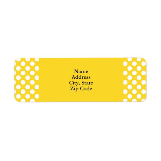 Étiquette Pointe Polka blanche et jaune (Devant)