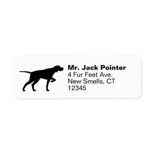 Étiquette Pointer Chien Silhouette Adresse de retour Étiquet (Devant)
