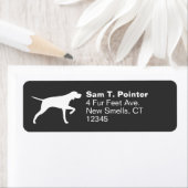 Étiquette Pointer Chien Silhouette Adresse de retour Étiquet (En situation)