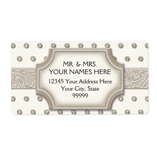 Étiquette Pointes de bijoux Art Déco Champagne Frame Argent (Devant)