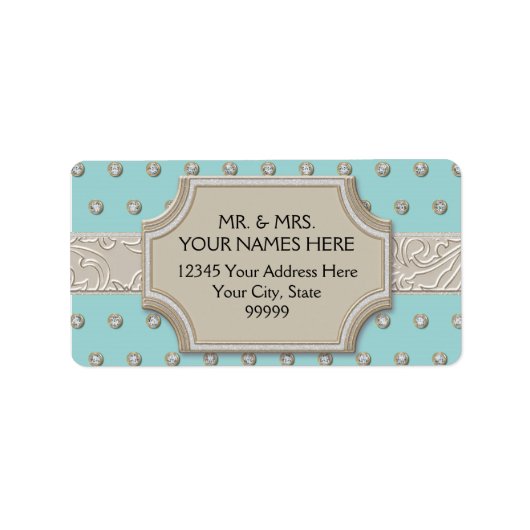 Étiquette Pointes de bijoux Art Déco Champagne Frame Argent (Devant)