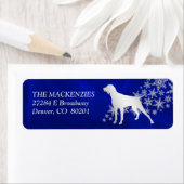 Étiquette Pointeur à cheveux bleu hiver Adresse de retour (En situation)