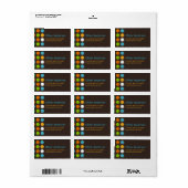 Étiquette Pointeur couleur flou Fun Retro Party Adresse Labo (Feuille entière)