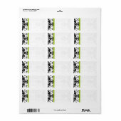 Étiquette Points Apple vert et noir Damask (Feuille entière)