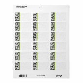 Étiquette Points Apple vert et noir Damask (Feuille entière)