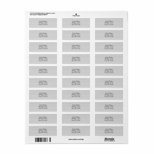 Étiquette Points blancs sur gris clair (Feuille entière)