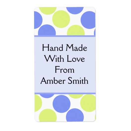 Étiquette Points Bleus Et Vert (Devant)