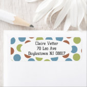 Étiquette Points bleus, verts et Brown (En situation)