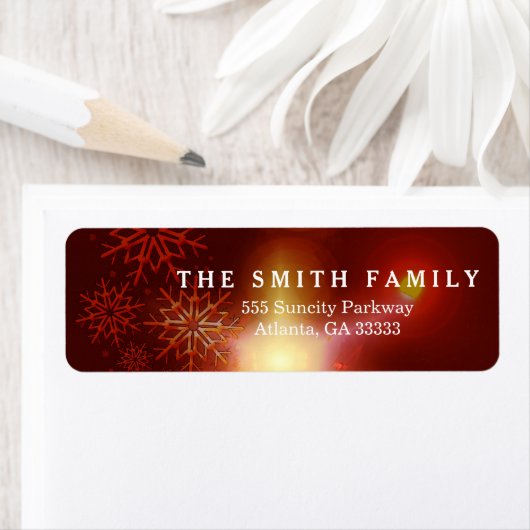 Étiquette Points classiques Flocon de neige moderne de Noël (En situation)