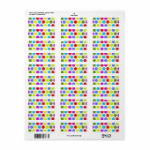 Étiquette Points colorés colorés (Feuille entière)