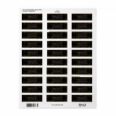 Étiquette Points Confetti en or et en verre noir (Feuille entière)