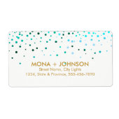 Étiquette Points Confetti Parties scintillant d'or bleu Mode (Devant)