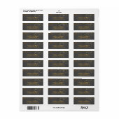 Étiquette Points Confetti Parties scintillant d'or noir mode (Feuille entière)