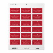 Étiquette Points de coeur - Rouge (Feuille entière)