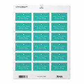 Étiquette Points de coeur - Turquoise (Feuille entière)