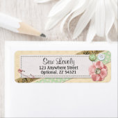 Étiquette Points de couture, boutons et adresse de retour ru (En situation)