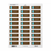Étiquette Points de Dainty bleu/Brown Famille Monogramme per (Feuille entière)