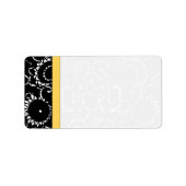 Étiquette Points de Damas de tournesol jaune et noir Livrais (Devant)