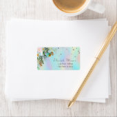 Étiquette Points de fleurs chic holographiques iridescents (En situation)