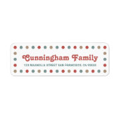 Étiquette Points de Noël colorés et amusants (Devant)