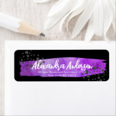 Étiquette Points de Parties scintillant de brosse violet Adr (En situation)