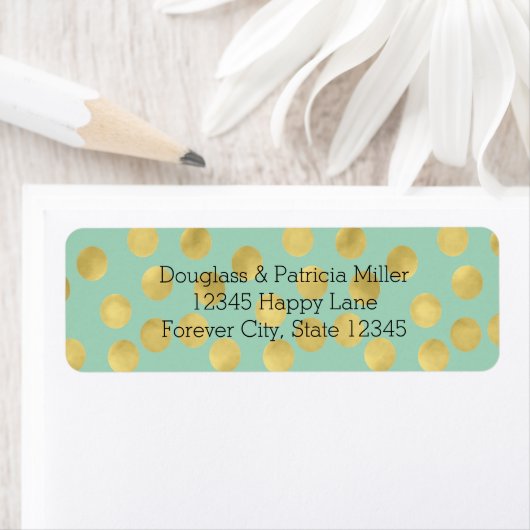 Étiquette Points de reflets et de glaces d'or (En situation)