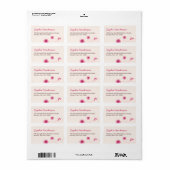 Étiquette Points Fleurs Roses Et Inséparables Embrassés Adre (Feuille entière)