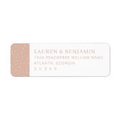 Étiquette Points noirs élégants sur fond pêche (Devant)