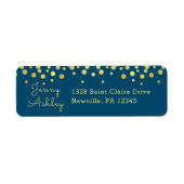 Étiquette Points or simples et élégants Motif Bleu (Devant)