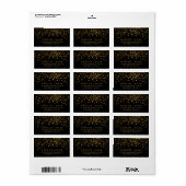 Étiquette Points or tendance du jour de mariage sur Noir (Feuille entière)