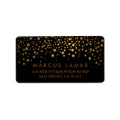 Étiquette Points or tendance du jour de mariage sur Noir (Devant)