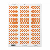 Étiquette Points oranges et blancs (Feuille entière)