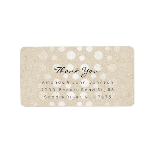Étiquette Points Pastel Chatoyants Ivoire Merci Kraft précoc (Devant)
