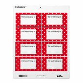 Étiquette Points polka en rouge et blanc (Feuille entière)