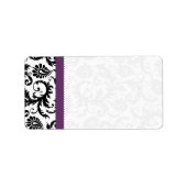 Étiquette Points pourpres et noirs Damask Expédition (Devant)